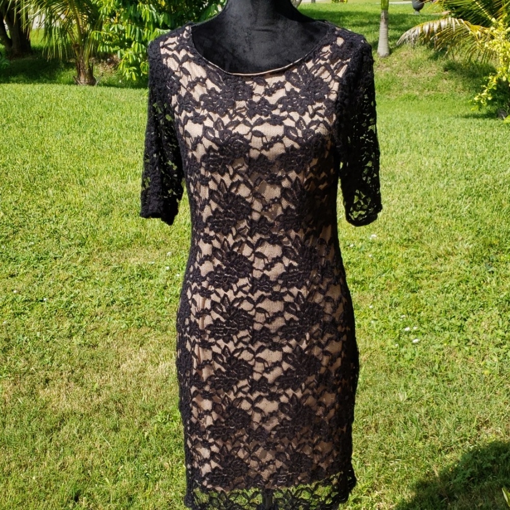 Black laced cocktail dress